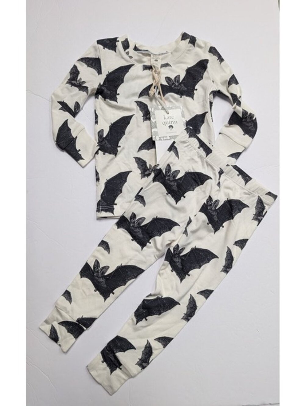 Kate Quinn Bamboo Black Bats PJs 18-24 Spooky Bat Pajamas Halloween Goth